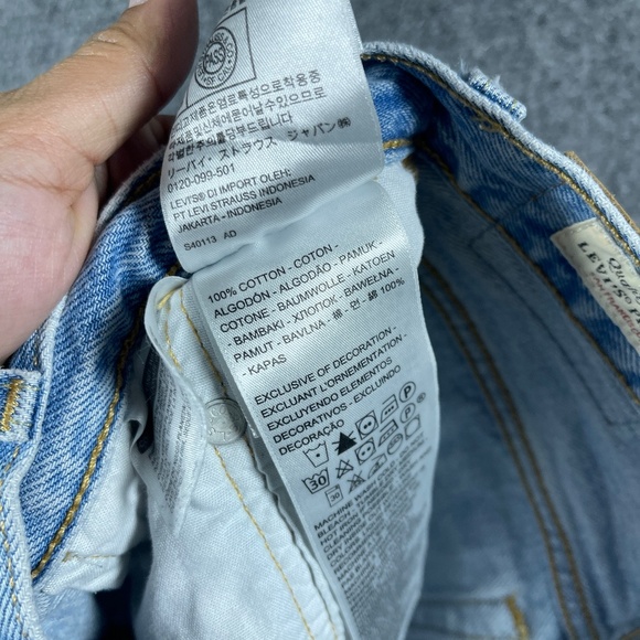 Levis Premium 501 Denim Shorts Cut Off Distressed Button Fly Big E Size 23 #1232 - Picture 4 of 9